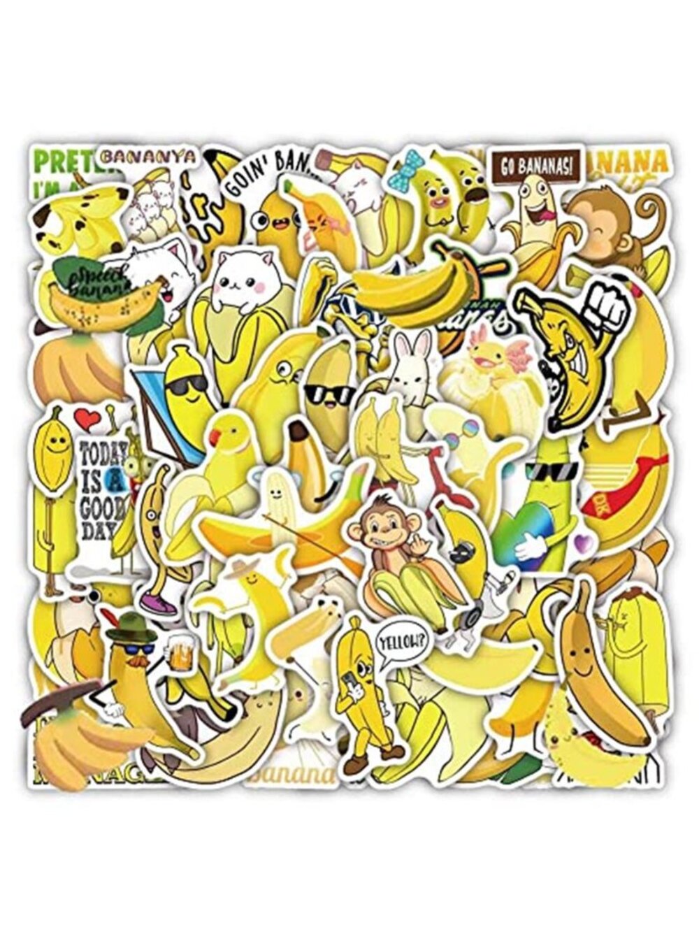 Banana Stickers |60Pcs Banana Waterproof Vinyl Decals for Water Bottles